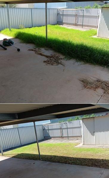Lawn mowing in Craigmore - before & after