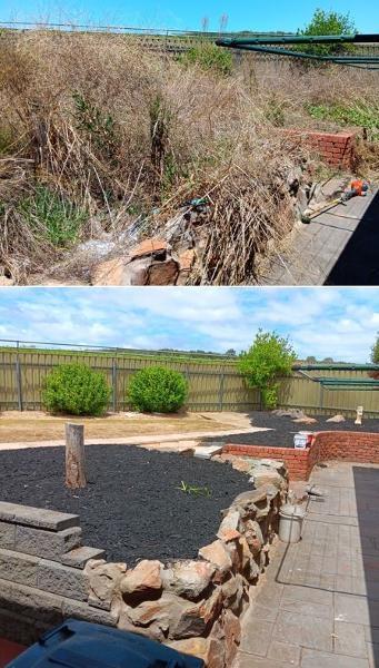 Back yard garden tidy in Craigmore - before & after - What a difference!!