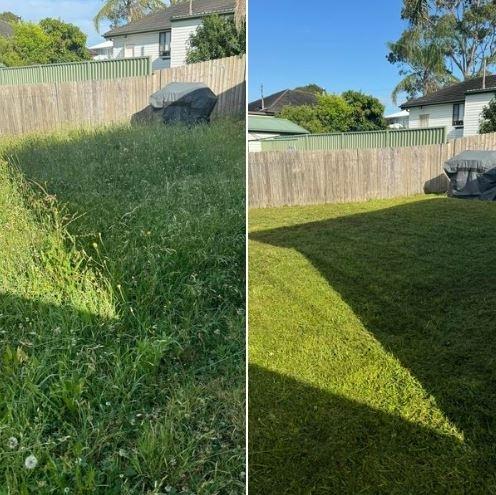 Lawn mowing in Kellyville - before & after - What a difference!