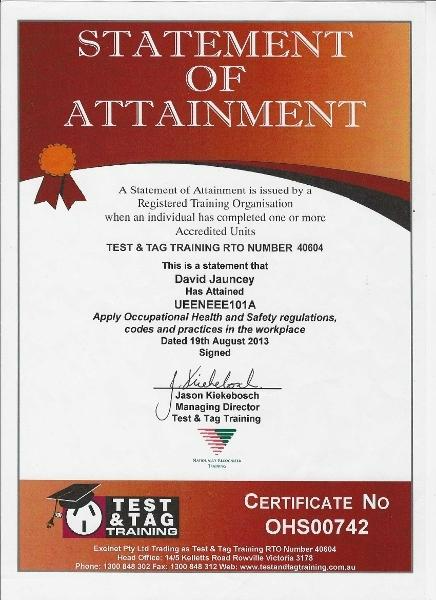 David Jauncey - Certification - Test and Tag 4