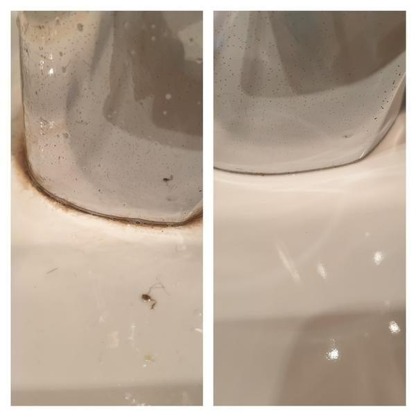 Marilyn Sams - Bathroom tap cleaning - before & after