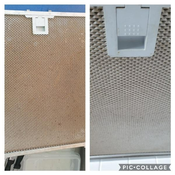 Marilyn Sams - Range hood filter cleaning - before & after