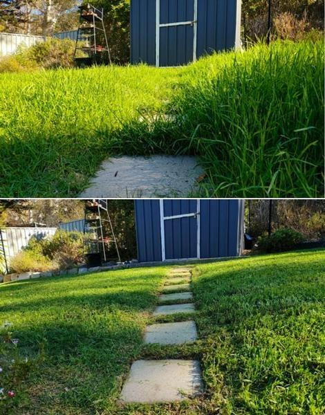 Rod Patterson - Lawn mowing in Happy Valley - before & after 2
