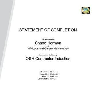 Shane Hermon - OSH Contractor Induction