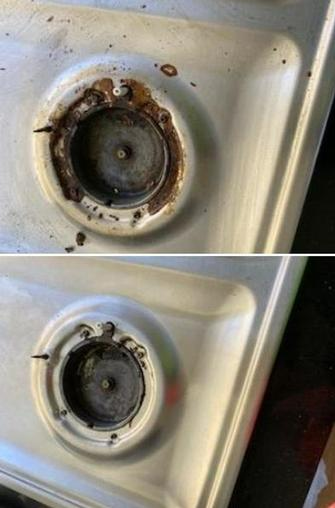 Dima El Kari - Stove top clean - before & after